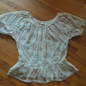 Women's XL Sheer cream top